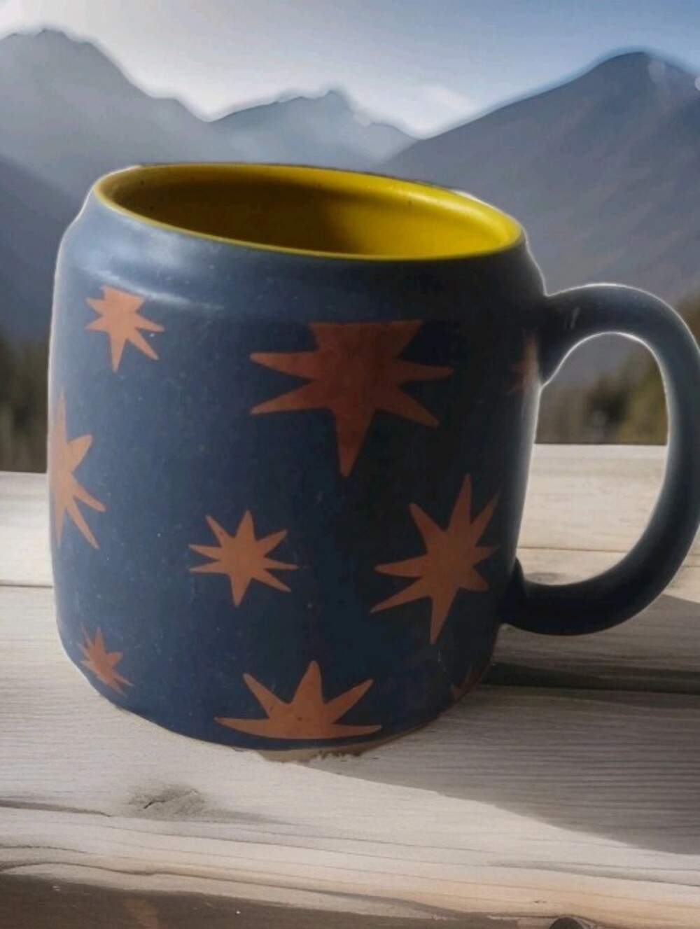 Package Free Starlight Midnight Stars Stoneware Mug Cup